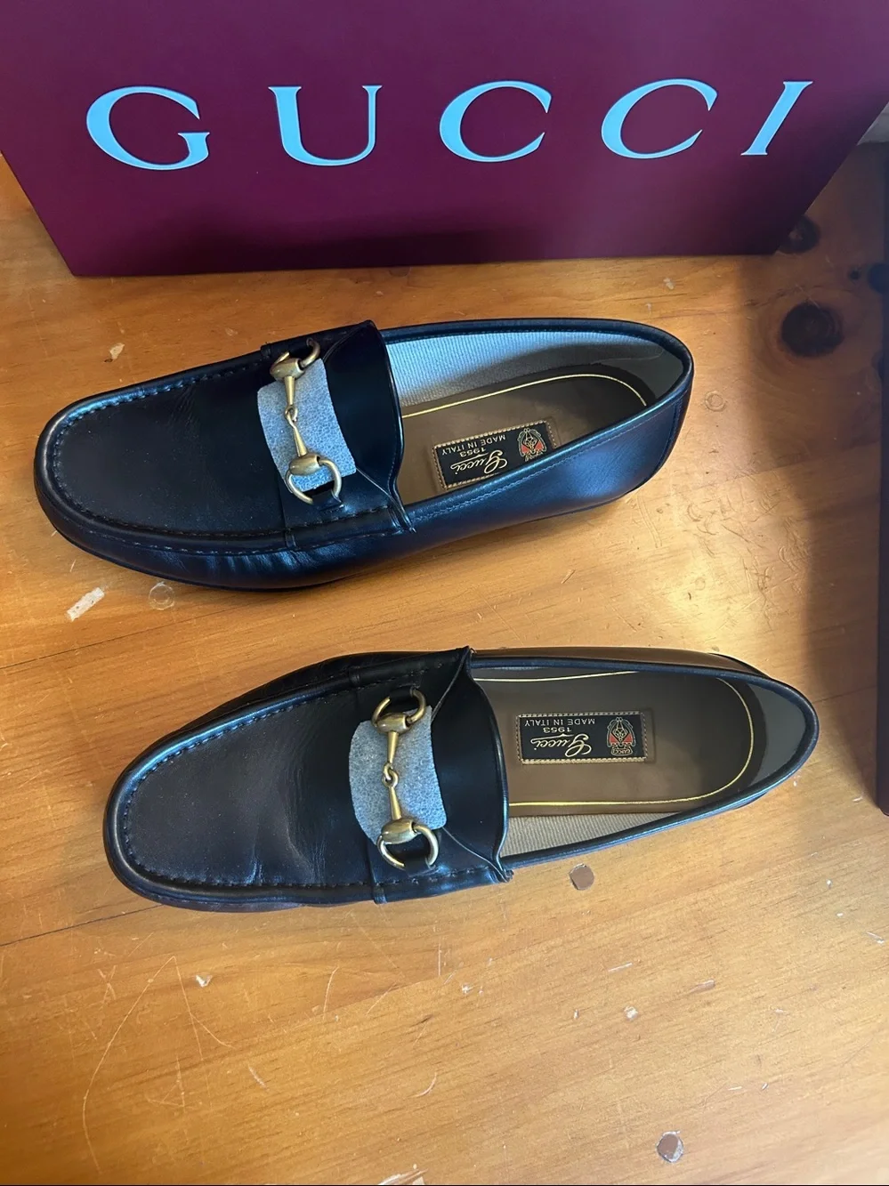 Gucci Authentic Size 9 1/2 Nero Horsebit 1953 Loafer Box Shoe Bags